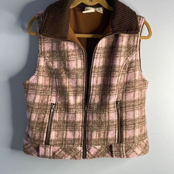 Tsunami Plaid Wool Vest Large - Picture 1 of 8